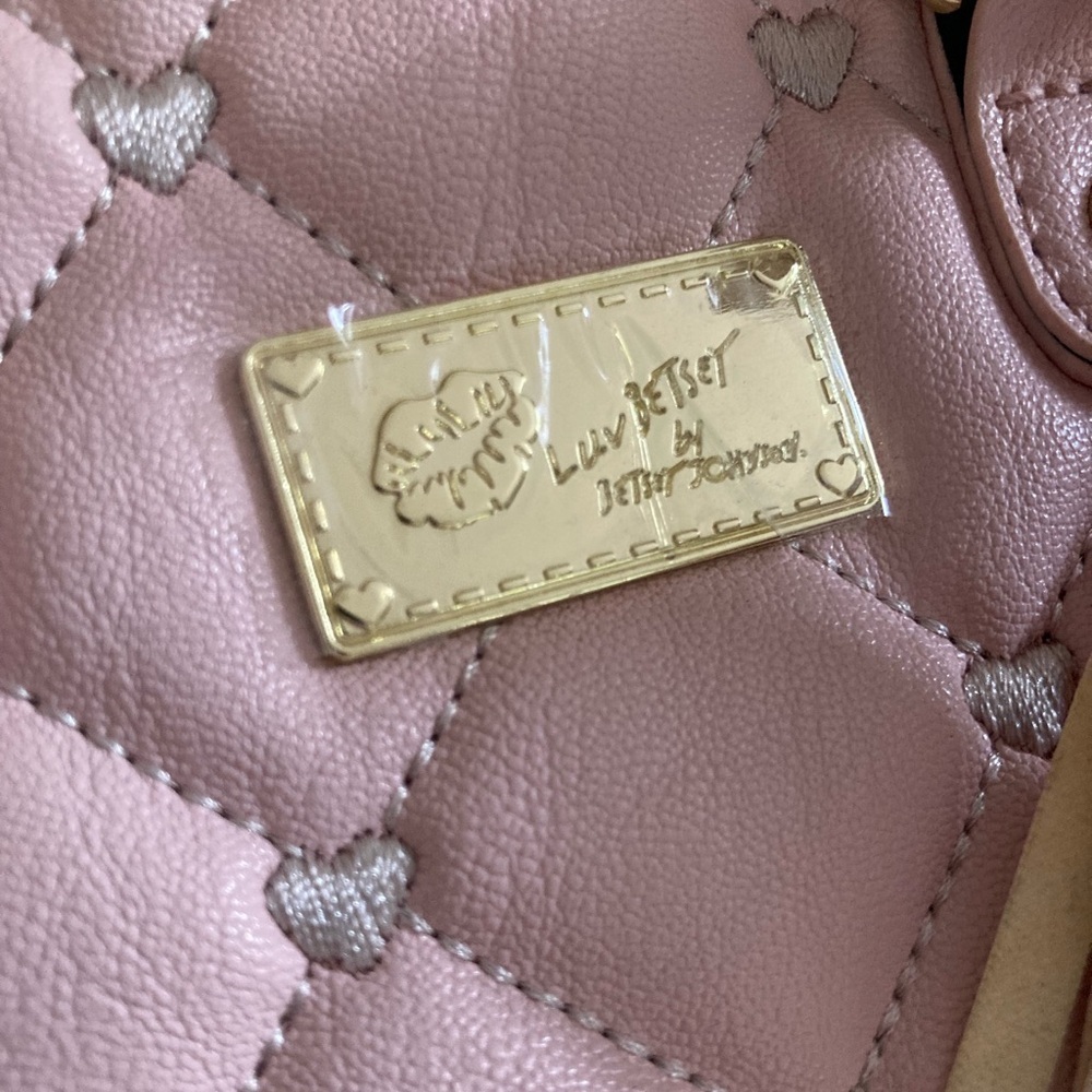 NWOT Betsey Johnson Pink Mini Bag with Gold Accents - Picture 13 of 16
